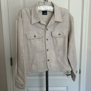 Liz Wear tan plaid jacket